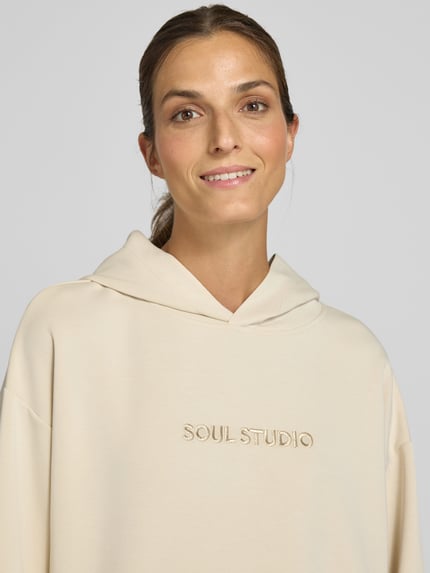 Smith and Soul Hoodie met oversized schouders Offwhite gemêleerd - 3