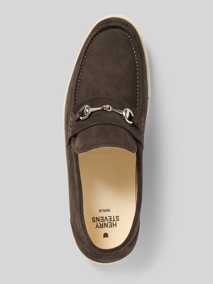 Produktfoto, Loafers aus Leder Modell 'Elia' von Henry Stevens, naturalna skóra, zaokrąglony czubek, zakładana przez głowę, brązowe tony, wysokość obcasa: 2 cm, wysokość cholewki: 7 cm, szerokość w rozmiarze 44: 12 cm