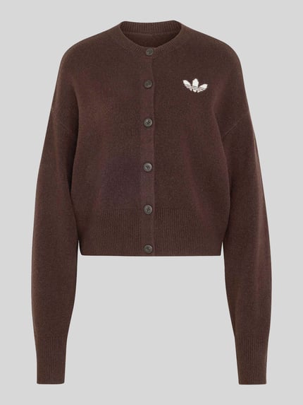 adidas Originals kardigan rozpinany o kroju regular fit z dodatkiem bawełny Czekoladowy 2