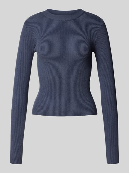 PIECES Slim fit gebreide pullover van viscosemix, model 'MIRA' Metallic blauw - 2
