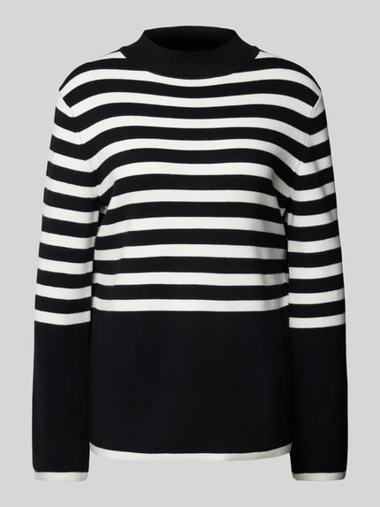 s.Oliver BLACK LABEL Comfort fit gebreide pullover van viscosemix met ronde hals Zwart - 2
