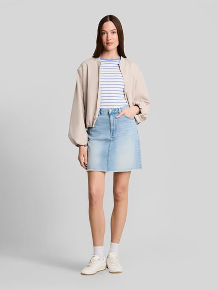 Tom Tailor Denim Mini Jeansrock mit offenem Saum Jeansblau 1