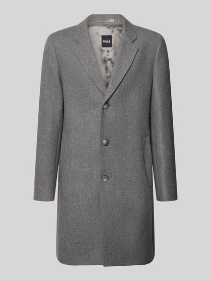 BOSS Slim Fit Mantel aus Woll-Mix Modell 'Hyde' Hellgrau 2
