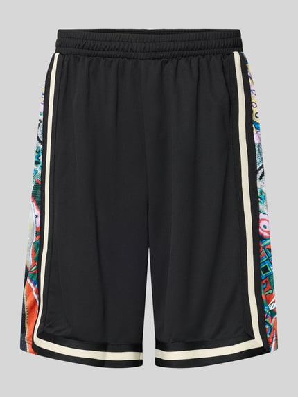 Shorts aus Mesh mit Kontraststreifen Shop The Look MANNEQUINE