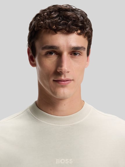 BOSS Orange relaxed fit T-shirt van puur katoen model 'TE_TILE' Beige - 3