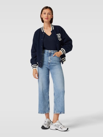 GANT T-Shirt mit geripptem V-Ausschnitt Marine 1