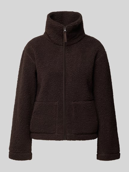 ONLY Teddyjacke mit hohem Stehkragen Schoko 1