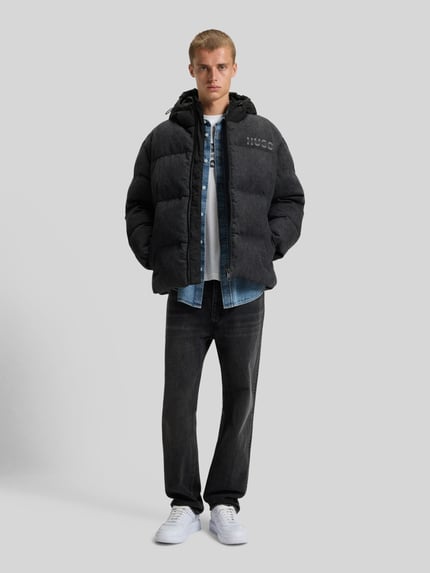 HUGO Blue Kurtka puchowa w kroju relaxed fit z czystej bawełny model 'BOWAN' BLACK 1