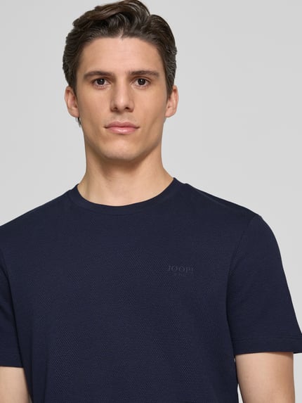 JOOP! JEANS T-Shirt mit Strukturmuster Modell 'Aslomar' Marine 3