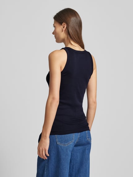 Marc O'Polo Top o kroju shaped fit z prążkowanego dżerseju z okrągłym dekoltem Granatowy 5