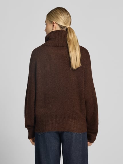 ICHI Relaxed Fit Strickpullover mit Rollkragen Modell 'IHKAMARA' Dunkelbraun 5