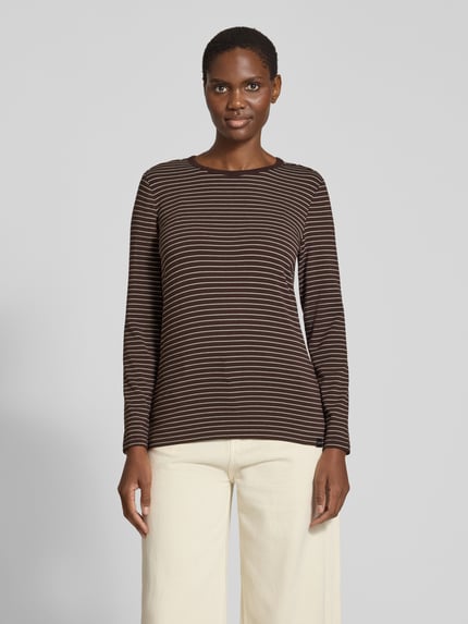 Smith and Soul slim fit shirt met lange mouwen van katoenmix met viscose Donkerbruin - 4