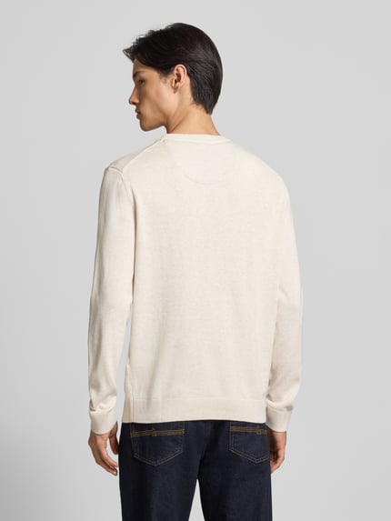 Tom Tailor Regular Fit Strickpullover aus reiner Baumwolle Beige 5