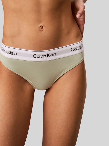 Calvin Klein Underwear String aus Baumwoll-Modal-Mix Hellgruen 3