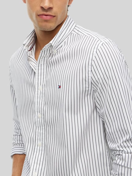 Tommy Hilfiger Body Fit Freizeithemd aus reiner Baumwolle Weiss 3