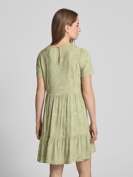 VILA Mini-jurk van viscose in laagjeslook Rietgroen - 5