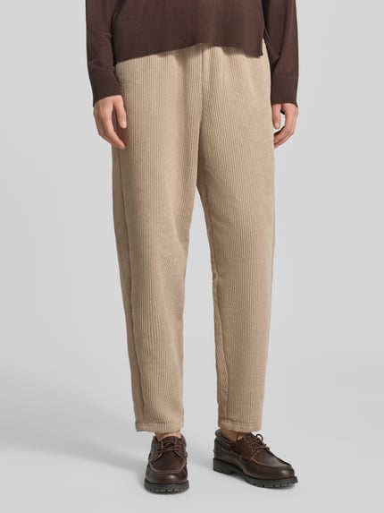 Tom Tailor Denim Regular fit corduroy broek met elastische band Beige - 4