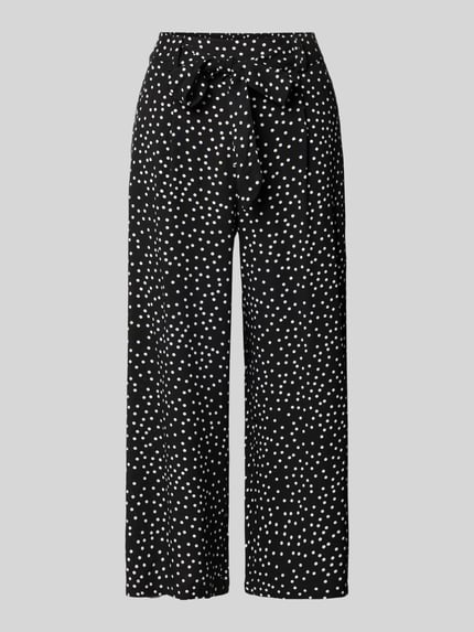 Productfoto, Regular Fit Culotte uit zuiver viscose model 'NOVA' van Only met all-over stippenmotief, elastische boord, verkorte lengte