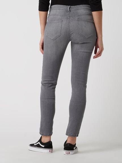 ICHI Skinny fit jeans met stretch, model 'Erin Izaro' Lichtgrijs - 5