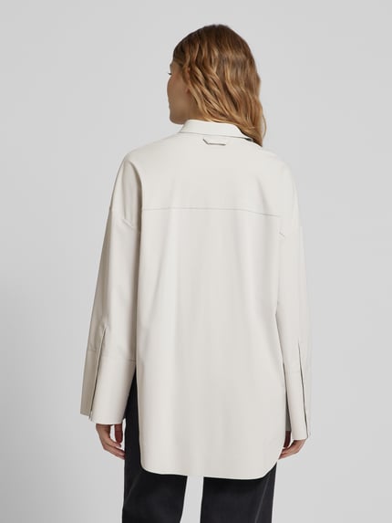 MM by Max Mara Relaxed Fit Bluse mit überschnittenen Schultern Modell 'PATELLA' Hellgrau 5