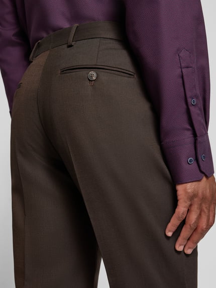 Selected Slim fit pak met wol, model 'NEIL' Donkerbruin - 7