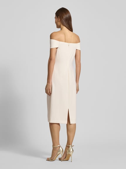 Lauren Ralph Lauren Knielanges Cocktailkleid mit Knoten-Detail Modell 'TAKOTA' Beige 5