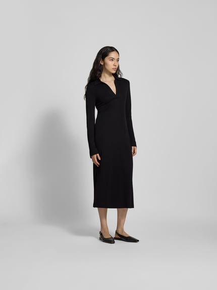 Filippa K Midi-jurk met v-hals Zwart - 1