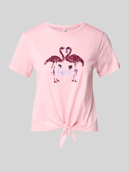 Regular Fit T-Shirt aus reiner Baumwolle Modell 'DORA LIFE' Shop The Look MANNEQUINE