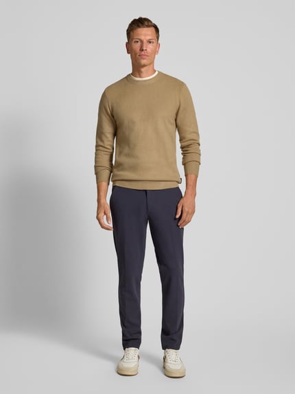 Casual Friday Regular fit gebreide pullover met ronde hals, model 'Heine' Beige - 1