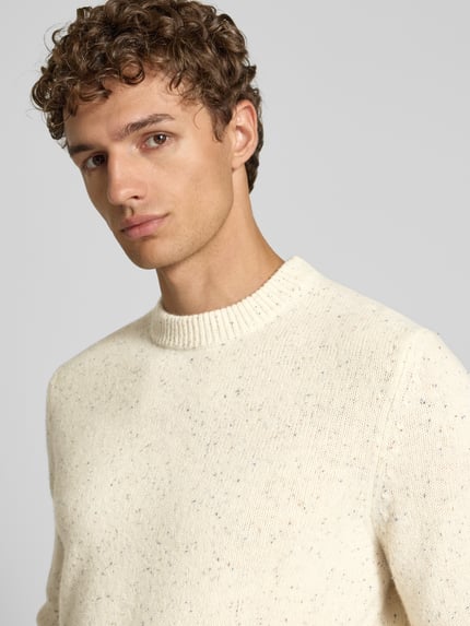 Christian Berg Men Sweter z dzianiny z mieszanki wełny  Złamany biały 3
