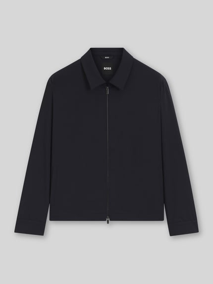 BOSS Bluzon o kroju relaxed fit z mieszanki wełny model 'CARPER' Granatowy 2