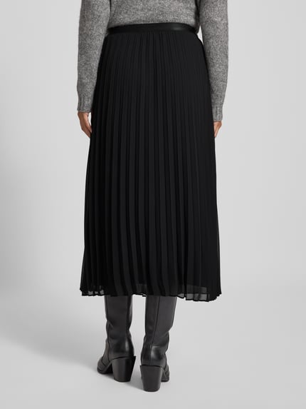 s.Oliver BLACK LABEL Soepele plissérok met viscose voering Zwart - 5