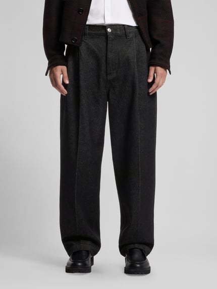 HUGO Jeansy o kroju baggy z czystej bawełny model 'HUGO 249' Czarny 4