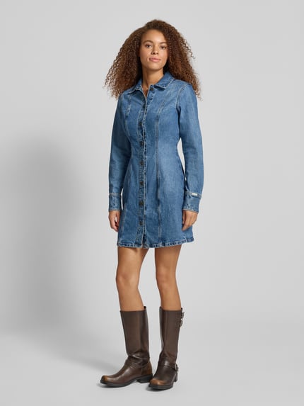 GUESS Jeans Sukienka jeansowa z listwą guzikową Jasnoniebieski 1
