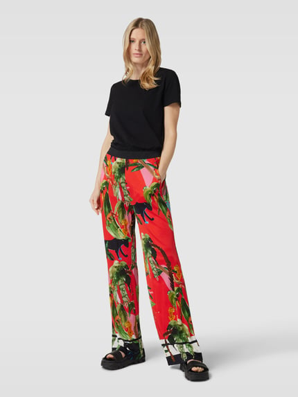 Marc Cain Broek met all-over motief Rood - 1
