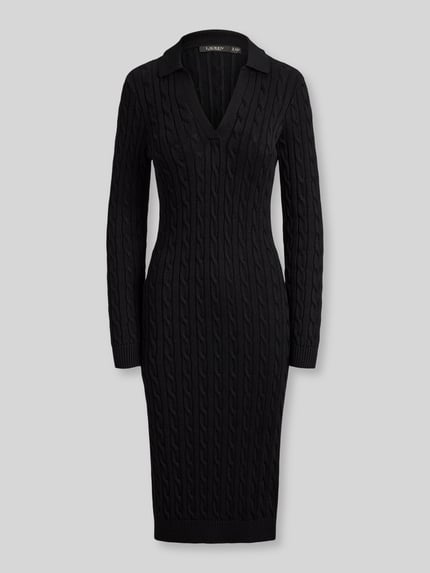 Lauren Ralph Lauren Slim Fit Strickkleid aus Baumwoll-Viskose-Mix Black 2