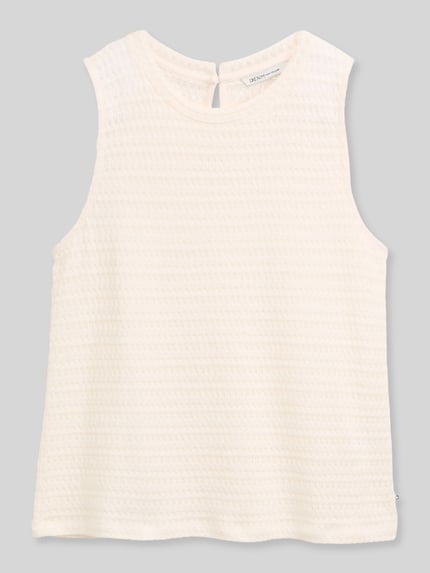 Tom Tailor Denim Loose Fit Top aus reiner Baumwolle in Strickoptik Offwhite 2