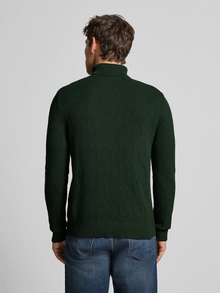 Selected Regular Fit Rollkragenpullover aus reiner Baumwolle Modell 'TREVOR' Dunkelgruen 5