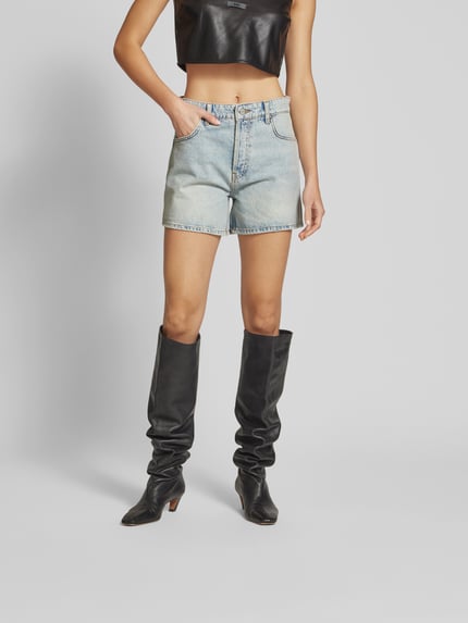 Anine Bing Szorty jeansowe o kroju regular fit z bawełny Jeansowy niebieski 4