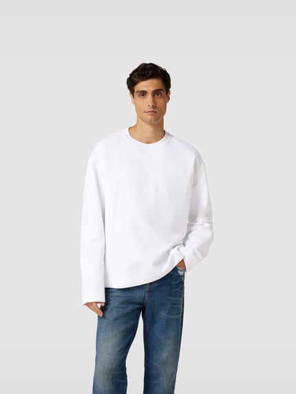 Diesel Bluza o kroju oversized z detalem z logo Biały 4