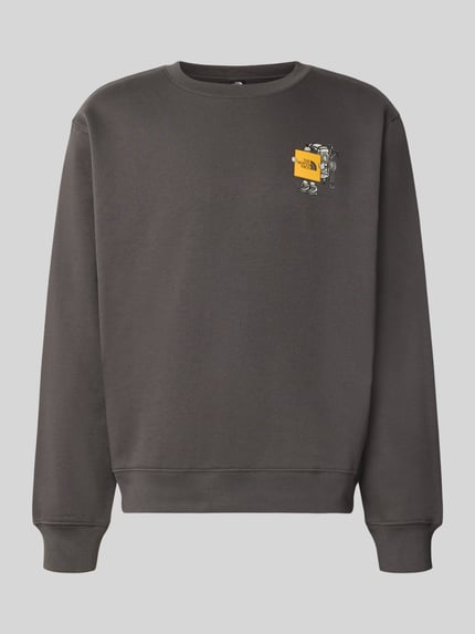 Produktfoto, Relaxed Fit Sweatshirt aus Baumwoll-Mix mit Label-Detail von The North Face in Dunkelgrau, elastische Abschlüsse, Modell 'U GEAR UP GET OUT'