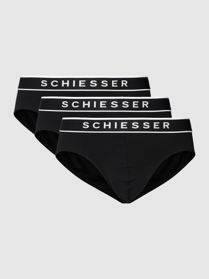 SCHIESSER Slip mit Logo-Bund im 3er-Pack Black 2