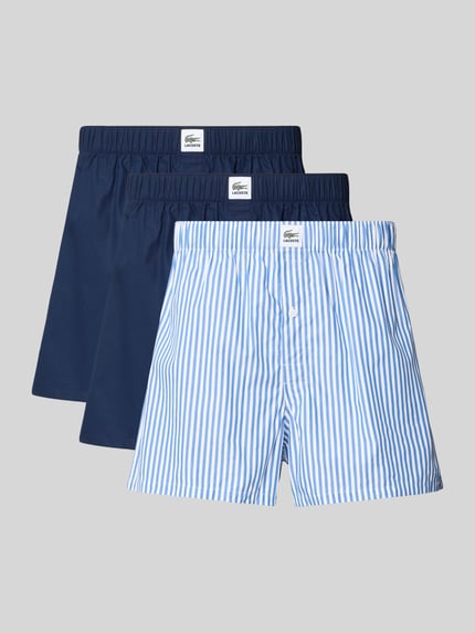 Lacoste Boxer im 3er-Pack mit Logo-Patch Marine 1