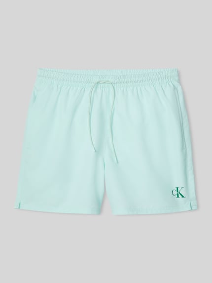 Calvin Klein Underwear Spodenki kąpielowe z detal z logo Miętowy 2