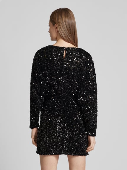 MANGO Minikleid mit Paillettenbesatz Modell 'XASTRO' Black 5