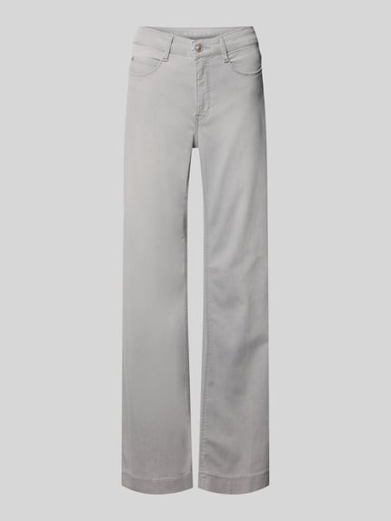 Productfoto, Wide Fit Jeans mit Eingrifftaschen van MAC in lichtgrijze katoenmenging met modal, knoop- en ritssluiting, steekzakken, taillewijdte 40 cm, binnenbeenlengte 82 cm