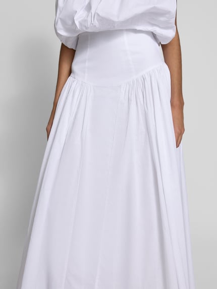 Bardot Maxirok in laagjeslook, model 'AMORETTE' Wit - 3