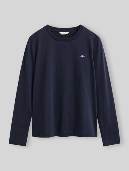 GANT Regular Fit Langarmshirt aus reiner Baumwolle Marine 2