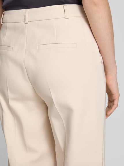 COMMA Straight leg stoffen broek met persplooien Zand - 3