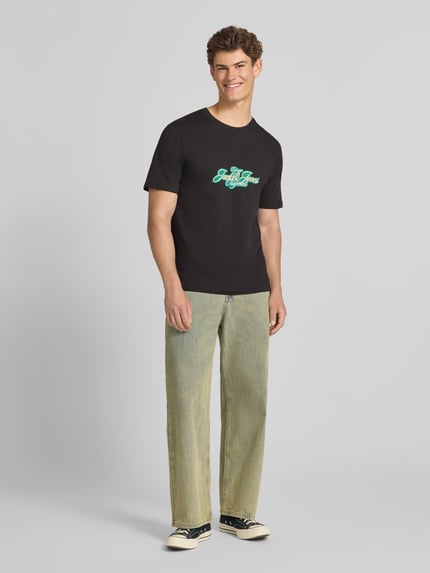 JACK & JONES T-Shirt mit Label-Print Modell 'CASSIS' Black 1